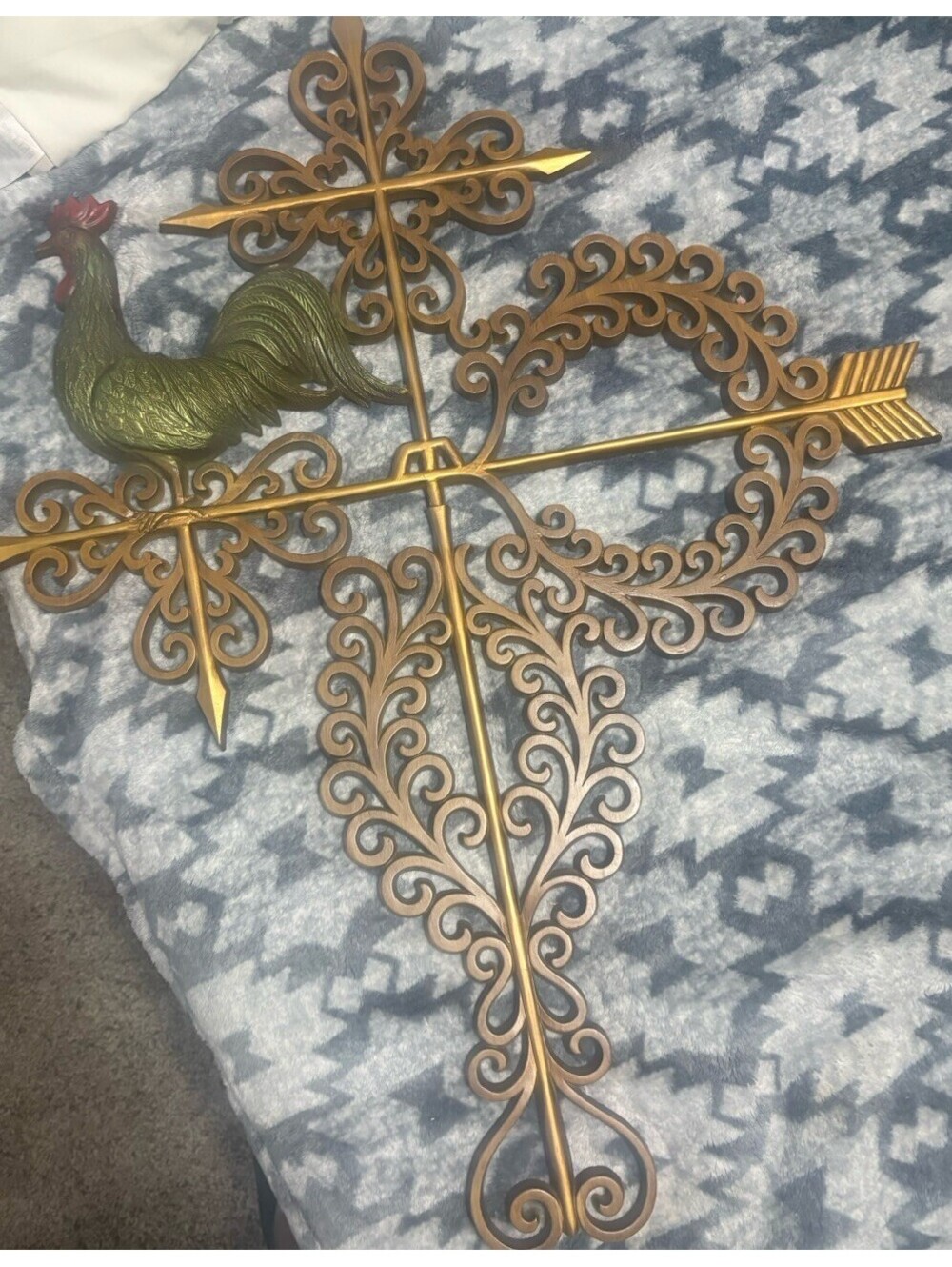VTG Burwood Syroco Rooster Weathervane Wall Decor Mid Century 1960s Gold Rare